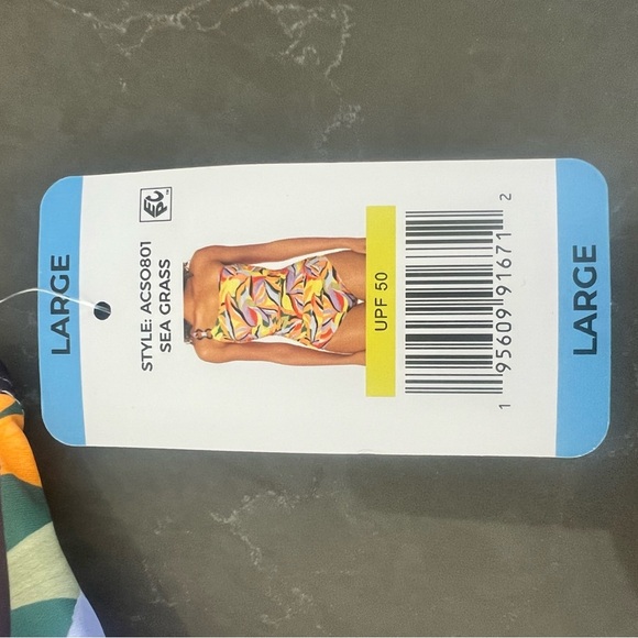 Anne Cole swimsuit NWT. Sea Grass print. Adjustable straps, fun bright print! - Picture 8 of 8